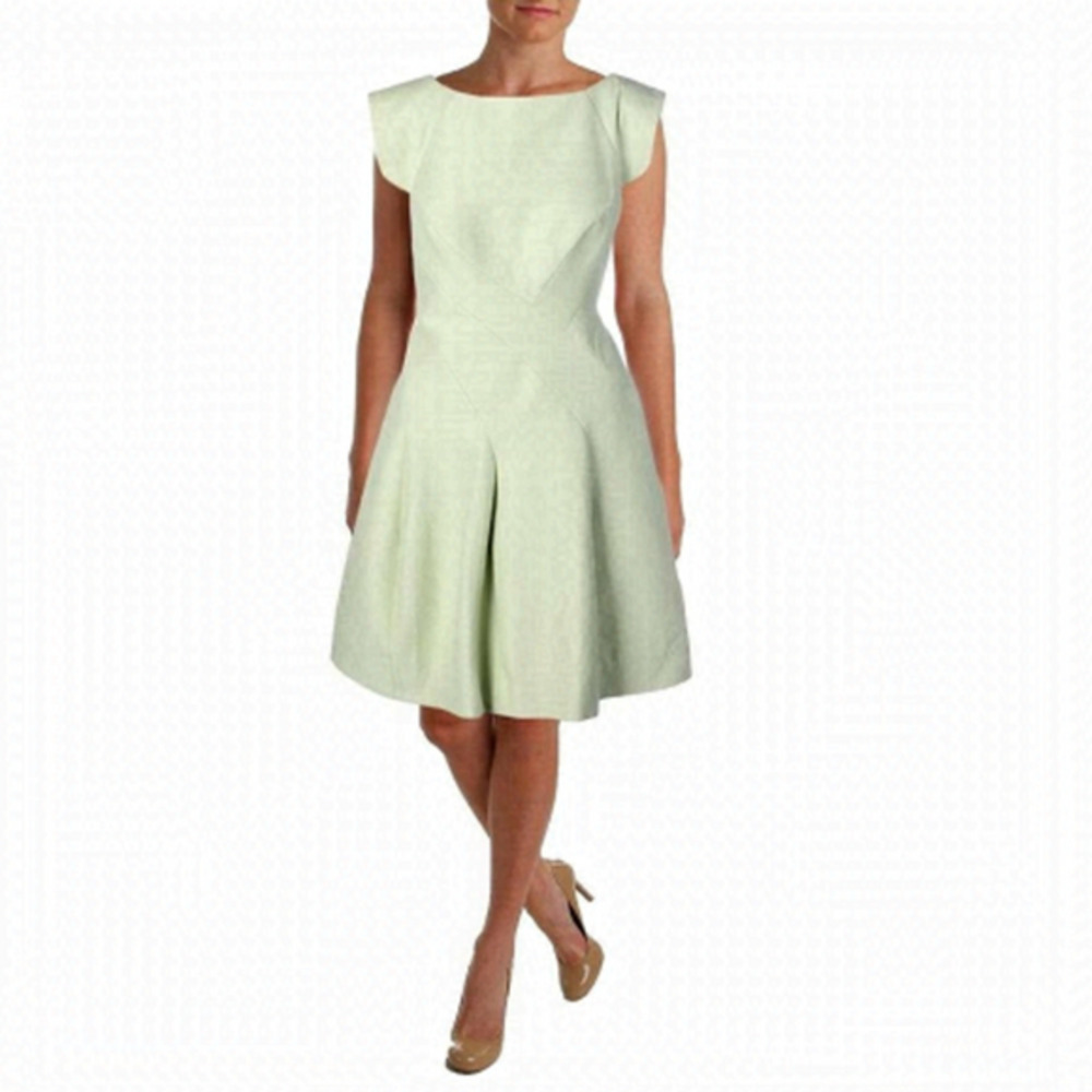 HALSTON HERITAGE Women's Silk Faille Cap-Sleeve Structured Cocktail Dress size 4
